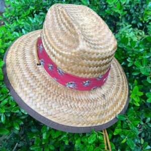 Stylish Straw (smaller Brim) - Red POLO THEME   -  I LOVE POLO beads! -  One Size Child or Small Adult Size