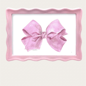 Pink Bow Fine Art Print of Original Watercolor Painting - High Quality 8x10"  print on archival cotton matte paper - 11 x 14 " premium Oyster mat for local pickup or free shipping included