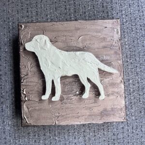 Textured Creme Retriever on a 6" X 6" X 1.5" Canvas (WRapped and WReady to Gift!)
