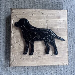 Textured Black Labrador Retriever on a 6" X 6" X 1.5" Canvas (WRapped and WReady to Gift!)