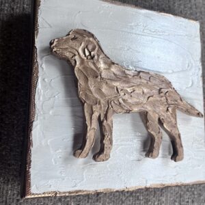 Textured Gold Labrador/Golden Retriever on a 6" X 6" X 1.5" Canvas (WRapped and WReady to Gift!)