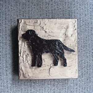 Textured Chocolate Labrador Retriever on a 6" X 6" X 1.5" Canvas (WRapped and WReady to Gift!)