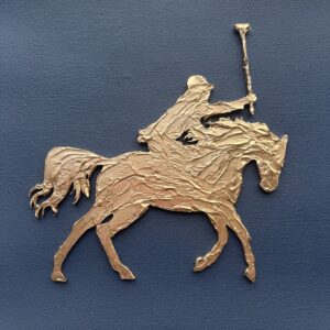 ART Neigh-vy and Gold Leaf Polo Rider and Right Lead Horse on an 8" X 10" X 1.5" Canvas