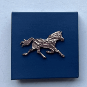 ART Neigh-vy and Gold Right Lead Horse on a 6" X 6" X 1.5" Canvas