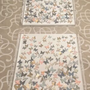 ART Confetti from Heaven  - 3d Butterflies in Shades of Navy, Muted Blues, and Coral!  16 x 20 x 3" Deep Acrylic Shadowbox