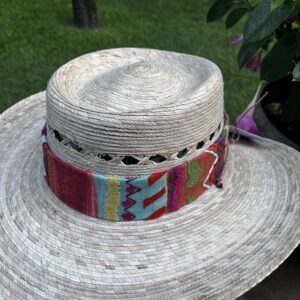 HAT  Airy Arena gambler  - Beautiful Embroidered Boho Band with Concho - Size Med