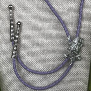 Brimsi Beads Shades of Purple - Lavender Bolo Tie with Silver Horned Frog