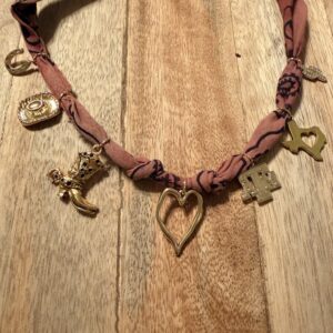 Charming Bandana Gig'Em in Hand-dyed Maroon -  Texas A&M! -  Texas, boot, hat, cactus, heart, horseshoe and A&M charms- Adjustable length