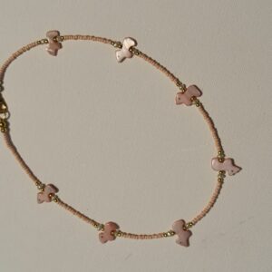 Brimsi Beads - 16-19" Carved Mother of  Pearl Horse Fetishes in Blush, Gold Filled and Freshwater Pearls - WPOW