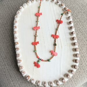 Brimsi Beads - YEAR OF THE HORSE! Carved Horse Fetish Necklace with turquoise nuggets  - 26" +3" extender