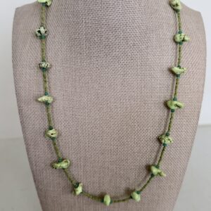 Brimsi Beads 24" + 2" necklace  - Light/Bright green nuggets and Seed Beads make a Stunning Statement!
