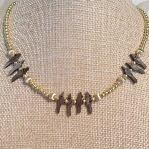Brimsi Beads -16"+" Bird Fetishes with Gold Filled Beads and Corrugated Beads - NewTral!