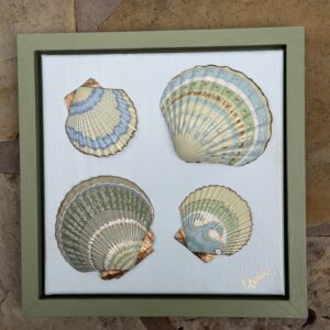 Take Me to the Ocean II in Caribbean Blues/Greens 12" x 12" Painted Floater Frame - - One of a Kind!